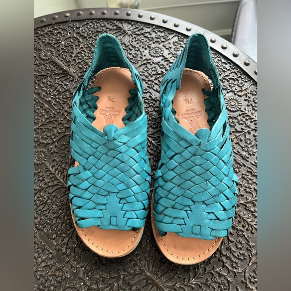 NEW BRAND X HURACHE SANDALS IN BLUE TURQUOISE 7.5 - Picture 3 of 4